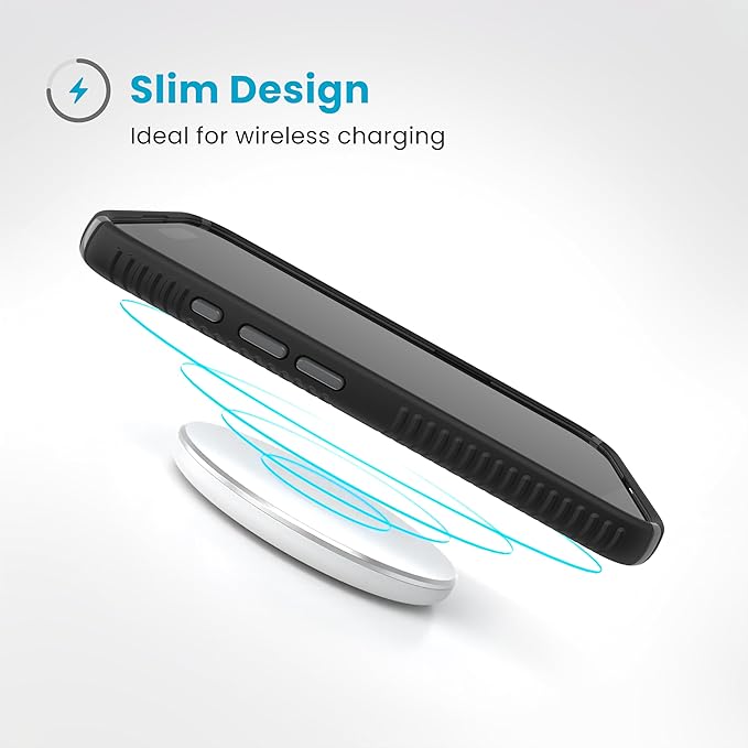 Speck Black iPhone 16 Case - Slim Phone Case iPhone 16 - iPhone 16 Phone Case - Presidio 2 Grip - Black/Slate