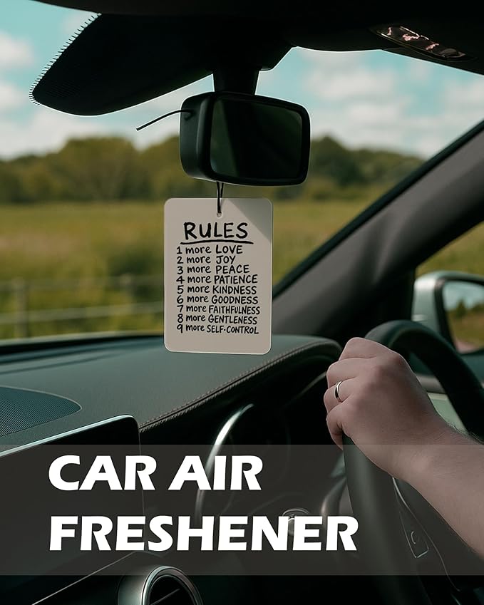 Retro Christian Cologne Car Air Freshener 4 Pcs, Neutral Bible Verses Hanging Air Freshener for Cars Bathroom Dorm Books Decor, Vintage Religious Accessories Gifts for Women Men