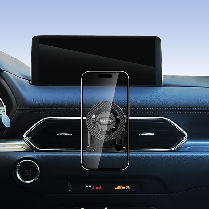 SKYLOTEC Car Phone Holder for Mazda CX-5 CX5 2017 2018 2019 2020 2021 2022 2023 2024 2025 Accessories Automobile Cradles Magnetic Phone Mount Compatible with MagSafe, Strong Magnets Cell Phone Base