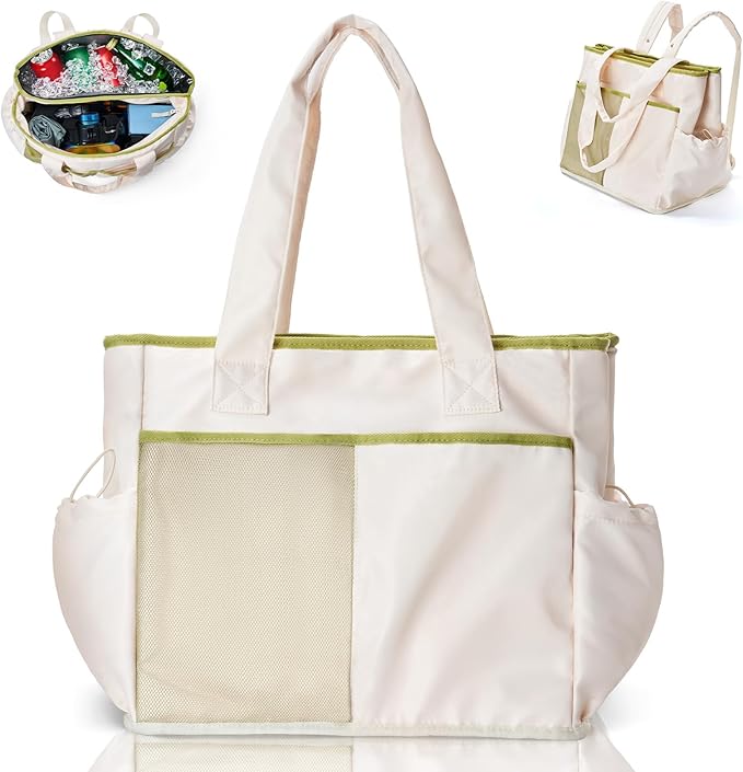Odoland Soft Cooler Bag - Leakproof & Insulated, 2-in-1 Collapsible Design, Dry/Wet Separation, Large Soft Sided Cooler with Multi-Pocket Design for Beach, Picnic, Camping, Day Trip, Family Size