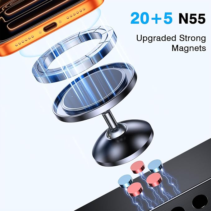 Gym Magnetic Phone Holder Mount for MagSafe【All Metal】Dual Magnetic Phone Holder for Gym Accessories Attach to Metal Surface, Gym Phone Holder Magnet for iPhone 16 15 14 13 Pro Max Gift for Men Women