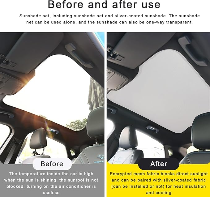 Sunshade Roof Compatible with Audi Q5 2009-2017 SUV, Foldable Glass Roof Sun Shade, UV Protection Heat Insulation Sunroof Shade with Storage Bag