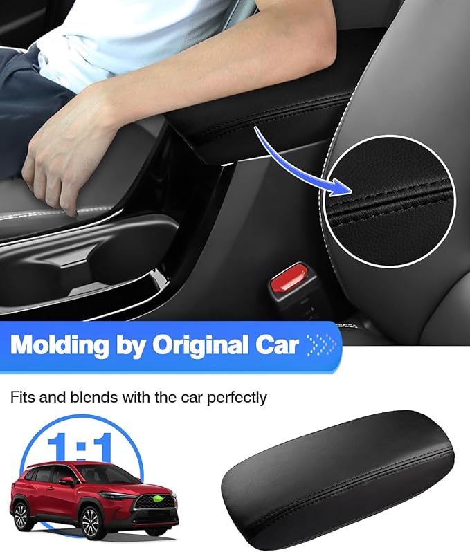 Autorder Center Console Cover for Toyota Corolla Cross 2022-2025 2026 Accessories Armrest Cover Anti-Scratch Middle Console Pad Leather Armrest Protector