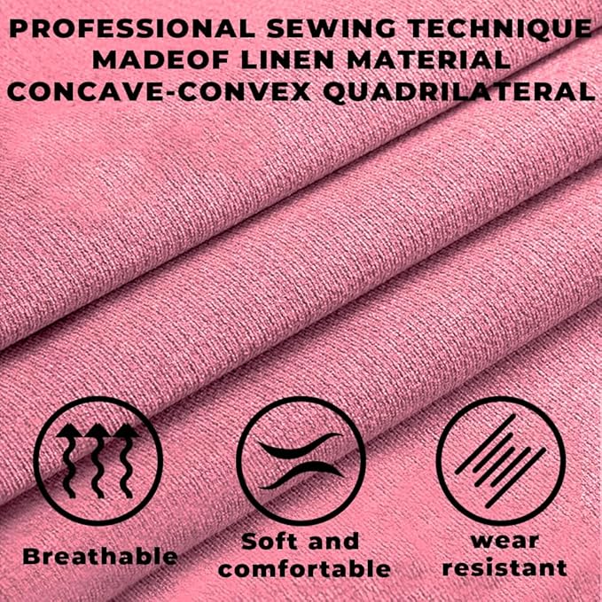 2PCS Linen Car Seat Covers Front Seats,Breathable Cloth Fabric Car Seat Protector - Universal Cloth Seat Covers Fit for Cars, Vans, SUVs, Trucks and for All Seasons - Pink