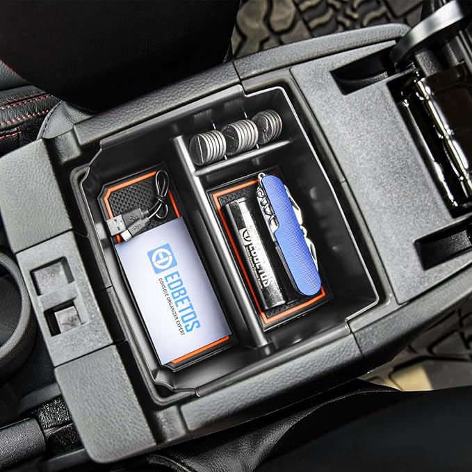 EDBETOS Center Console Organizer Tray Compatible with Jeep Wrangler JK/JKU 2011-2018 Rubicon Sport Sahara Accessories Armrest Storage Glove Box, Orange