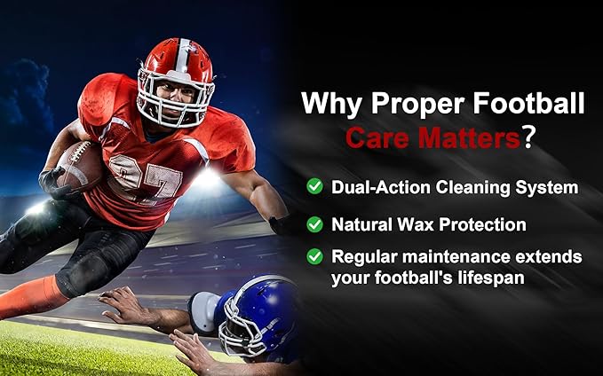 Football Prep Kit – Premium Leather Conditioning Set with 2 Wax Bars & Dual Brushes (Horsehair & Hog Bristle) for Enhanced Grip & Durability