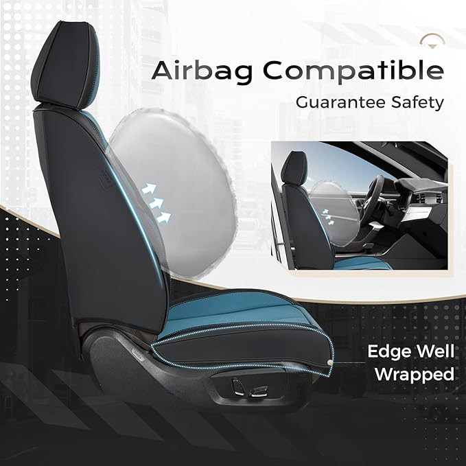 Coverado Seat Covers, Car Seat Covers Front Seats, Car Seat Cover, Car Seat Protector Waterproof, Car Seat Cushion Nappa Leather, Seat Covers Carseat Cover Universal Fit for Most Cars