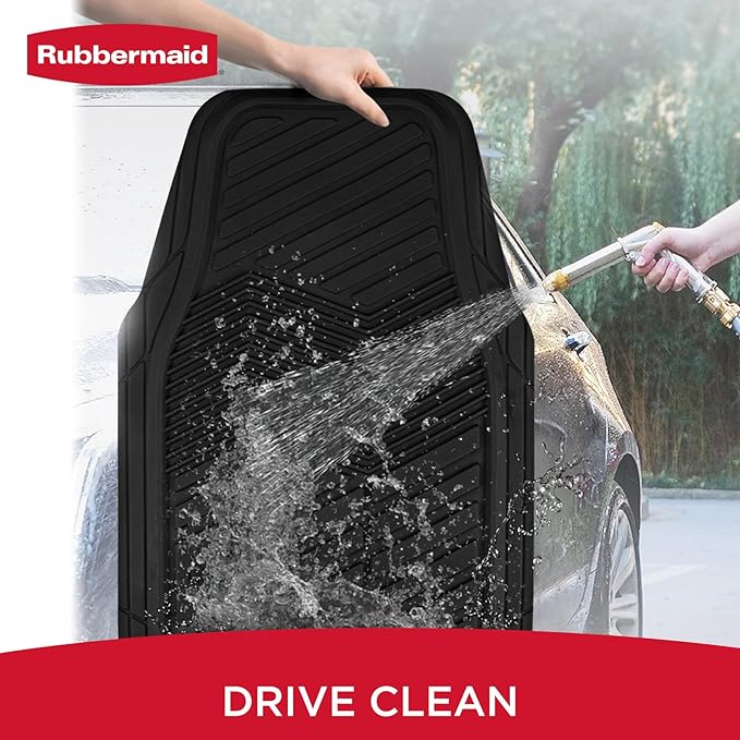 Rubbermaid Car Mats Full Set – All Weather Car Floor Mats Universal Trim-to-Fits Design,Heavy Duty Car Mats for Cars, SUVs, Trucks,and Vans - Gray