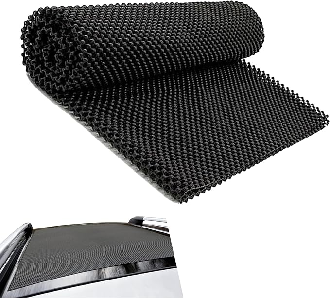 Car Roof Rack Pads, 47" x 39" Roof Cargo Bag Protective Mat/PVC Car Roof Storage Bag Protective Mat, Automotive Accessories for Most Cars (Black)