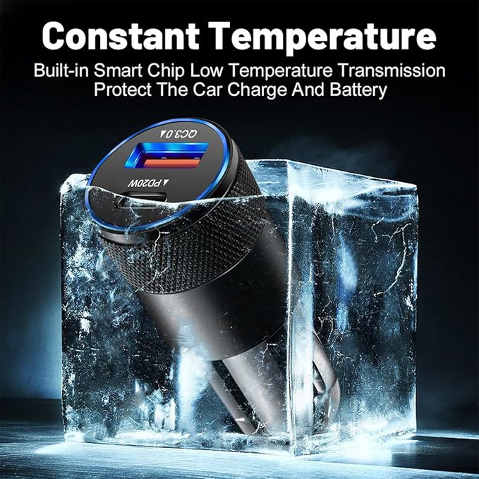 2Pack USB C Car Fast Charger, PD 38W 3.1A 2 Port Auto Quick Charger Adapter, Aluminum Metal Body Vehicle Fast Charging, Car Interior Accessories Fits for iPhone, Samsung Galaxy, and More