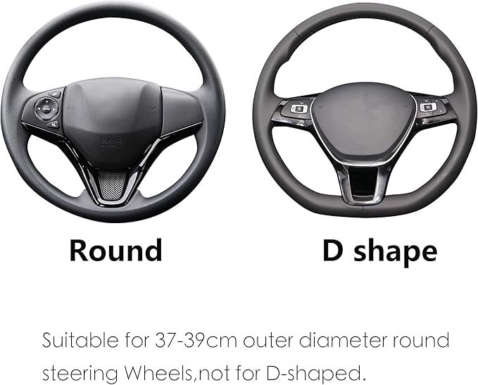 ALEMODR Premium Red Carbon Fiber Leather Steering Wheel Cover Universal 15 inch,Stylish Protection for Your Wheel