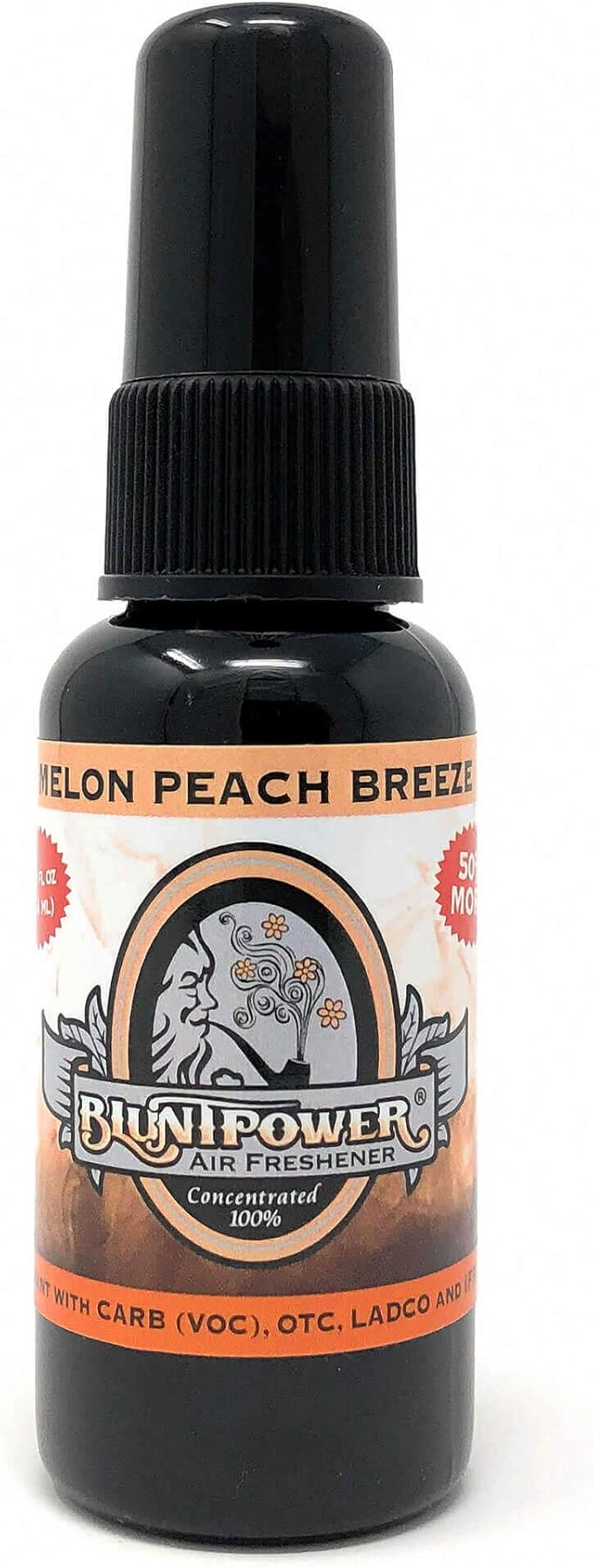 BluntPower Concentrated Air Freshener (Melon Peach Breeze, 1 Pack) for Room and Car - Oil-Based Diffuser Spray Bottle - Long-Lasting Bathroom, Car Freshener, & Odor Eliminator