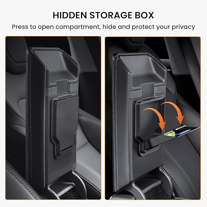BANKKY 6PCS Center Console Organizer for (2024-2026) Tesla New Model 3 Highland Accessories with Center Console Storage, Armrest Tray, Hidden Box, Cup Holder, Camera Privacy Cover, Glove Box Hook