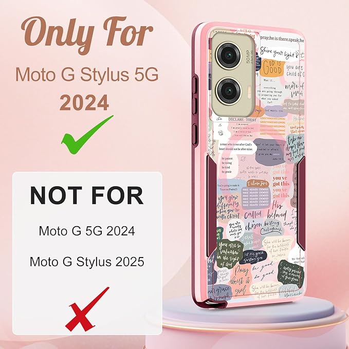 for Moto G Stylus 5G 2024 Case - Compatible with MagSafe Women Girls Cute Magnetic Phone Cover Girly Kawaii Unique Pretty Heavy Duty Shockproof Design for Motorola Moto G Stylus 5G 2024 Cases
