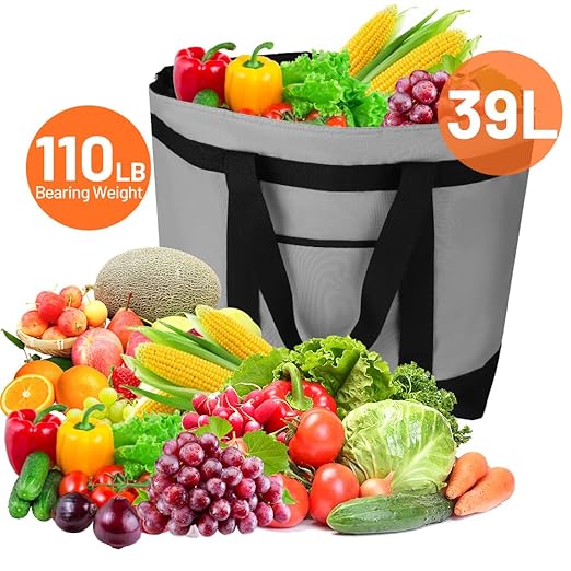 CIVJET 2PK Insulated Grocery Tote Bags, Large Reusable Cooler Bags with Zipper, Leakproof Thermal Shopping Bags for Food Delivery, Beach, Travel, Uber Eats & Picnic, Collapsible Personalized