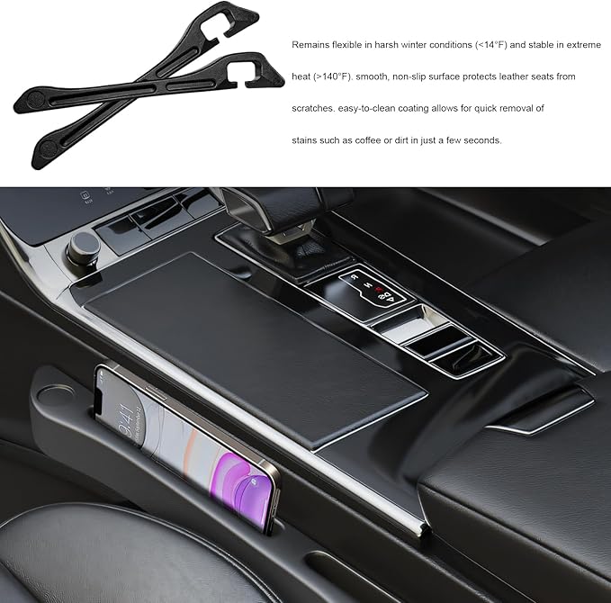 2 PCS Car Seat Gap Fillers, 2 in 1 No-Drop Automotive Seat Guards with Storage Slot, Multifunctional Gap Organizer Between Seats & Consoles to Prevent Items from Dropping