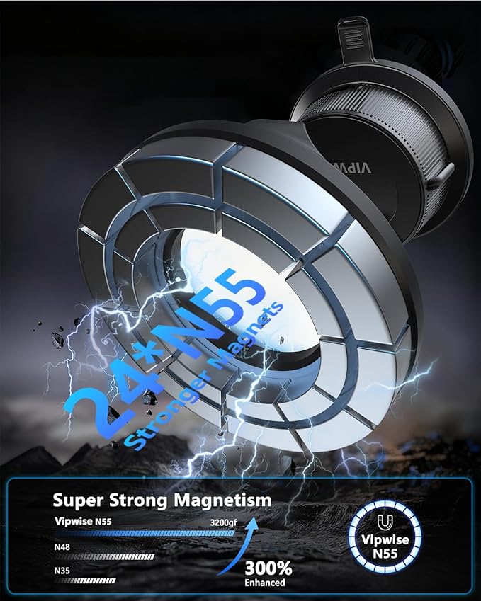 Magnetic Phone Holders for Your Car [89+LBS Suction & 3200gf Magnetic] Magsafe Car Phone Mount, Vacuum Suction Cup Car Mount for iPhone 17 Pro Max Mens Gifts for Birthday Anniversary Father Day