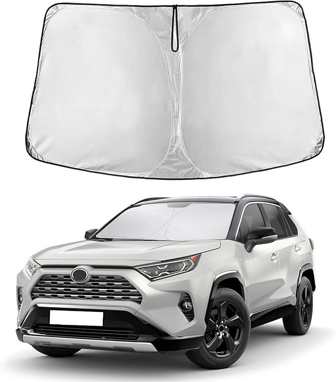 EcoNour Windshield Sunshade Compatible for Toyota RAV4 2019-2024 2025,2026 LE, XLE, Premium, XSE, Limited, SE, TRD Off-Road, Sun Visor for Front Window Sun Shade Cover, UV Protector, Car Accessories