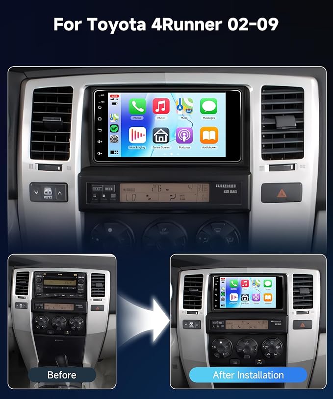 8Core 6+128GCar Stereo for Toyota 4Runner 02-09 RAV4 01-08 Corolla 00-06 Camry 02-06 Tundra 03-06 Sequoia Wireless Carplay/Android Auto,Android 7“ IPS DSP GPS 5G WiFi BT FM Mirror Link Backup Camera