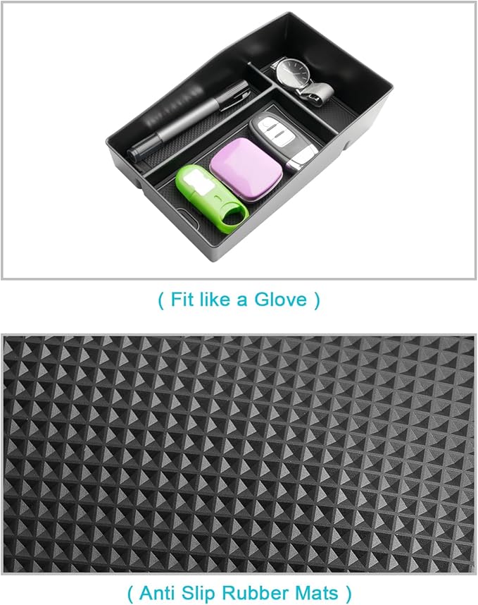 CDEFG 2PCS for 2023 2024 2025 2026 2027 HR-V Center Console Organizer Tray for 2023-2026 2027 Honda HRV HR-V Accessories Lower Console Tray Storage Box Floor Tray Sunglasses Holder