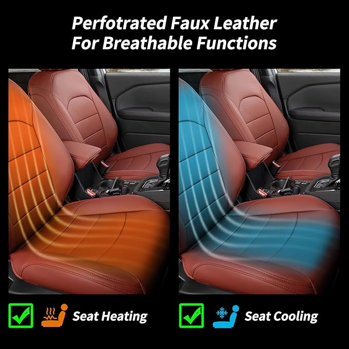 coverdream Forester Leather Seat Covers Full Set for 2025 2026 Subaru Forester Limited,Premium,Sport,Touring Fully Covered,Luxury Waterproof SUV Seat Cushion Car Seat Protector(Wine Red)