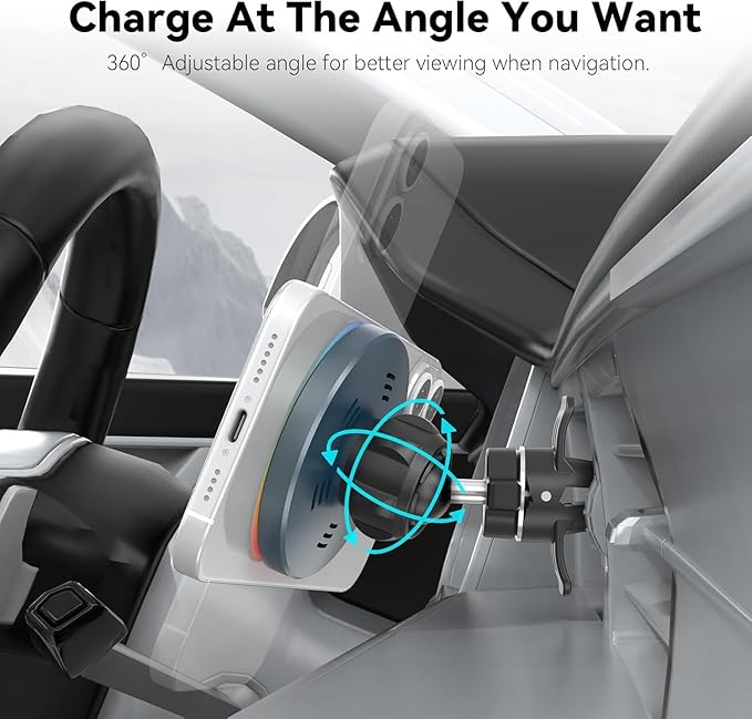 Lecork for Magsafe Car Mount Charger with Cigarette Lighter Adapter, Air Vent Magnetic Wireles Car Holder for iPhone 17Pro Max, iPhone 16 15 14 Series, Samsung S26 Ultra, Zinc Alloy, Black