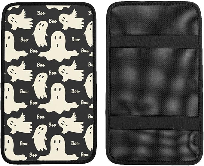 Ghost Pattern Auto Center Console Cover Pad Car Armrest Seat Box Cover Cushion Universal for Most Vehicle SUV Truck Car Accessories Decor