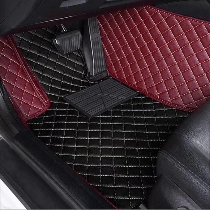 Custom Car Floor Mats for 96% Sedan SUV Sports Car Protection Full Coverage Pads Anti-Slip Leather Floor Lining All Weather Car Floor Mats (Black)