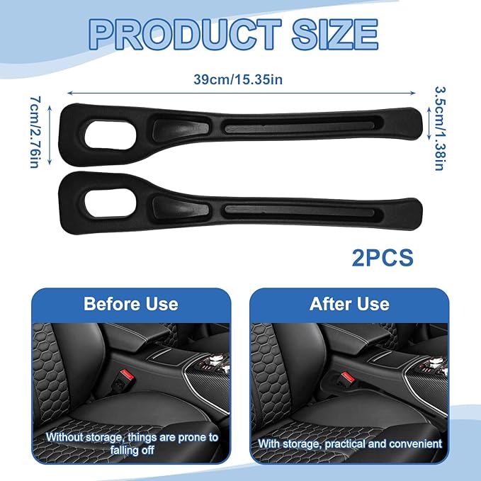 2 Pack Car Seat Gap Filler with Phone Holder, Universal No Drop Seat Guard Gap Seam Filler Organizer, Easy Install for Cars, Durable Non-Slip Material, Perfect for Car, Perfect for Car, Truck, SUV