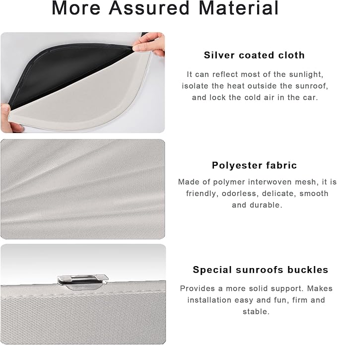 Sunshade Roof Compatible with Audi Q5 2009-2017 SUV, Foldable Glass Roof Sun Shade, UV Protection Heat Insulation Sunroof Shade with Storage Bag