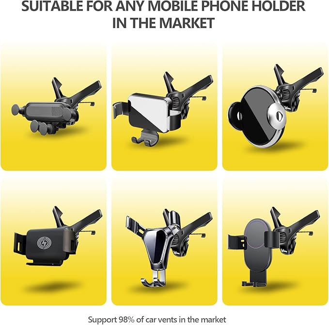 Universal Air Vent Clip for Car Mount,Sturdy Vent Grip for Most Car Phone Holder&Wireless Car Charger-Only Vent Clip for Replace/Upgrad(Compatible with Joint Ball Diameter 0.67 in/17mm)