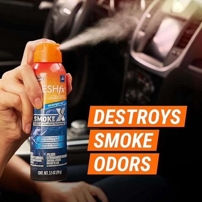 Armor All Fresh FX Smoke X Car Odor Eliminator Spray Variety Pack , Car Air Fresheners, Set of 2, Midnight Air and Citrus Breeze Scents, 3.5 Oz Each