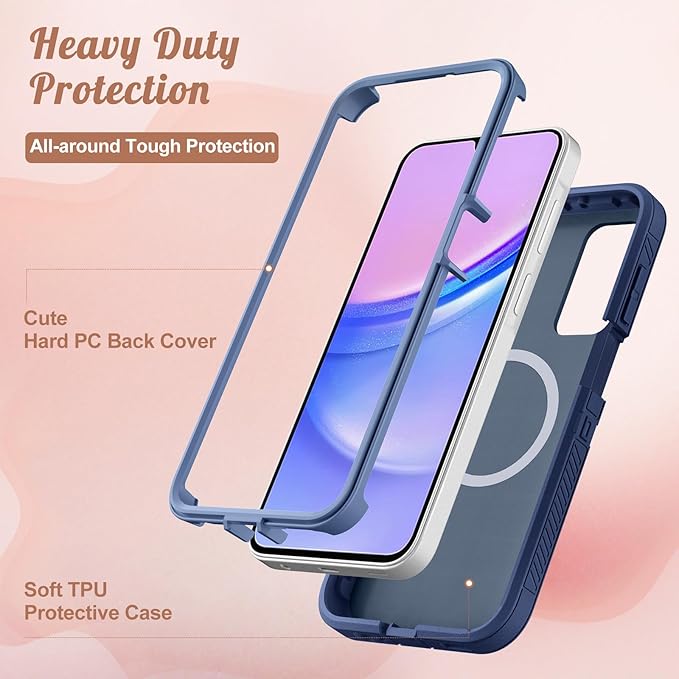 for Samsung Galaxy A15 5G Phone Case - Compatible with MagSafe Women Cute Girls Magnetic Protective Cover Teen Boys Cool Unique Design Heavy Duty Shockproof for Samsung A15 5G Case 6.5"
