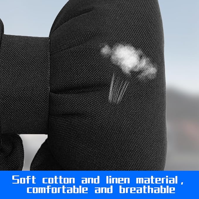 Bow Car Headrest Pillow, Breathable Memory Foam Vehicle Neck Pillow with Adjustable Strap, Ergonomic Auto Neck Support Cushion for Pain Pressure Relief, Universal for Most Cars (Black)