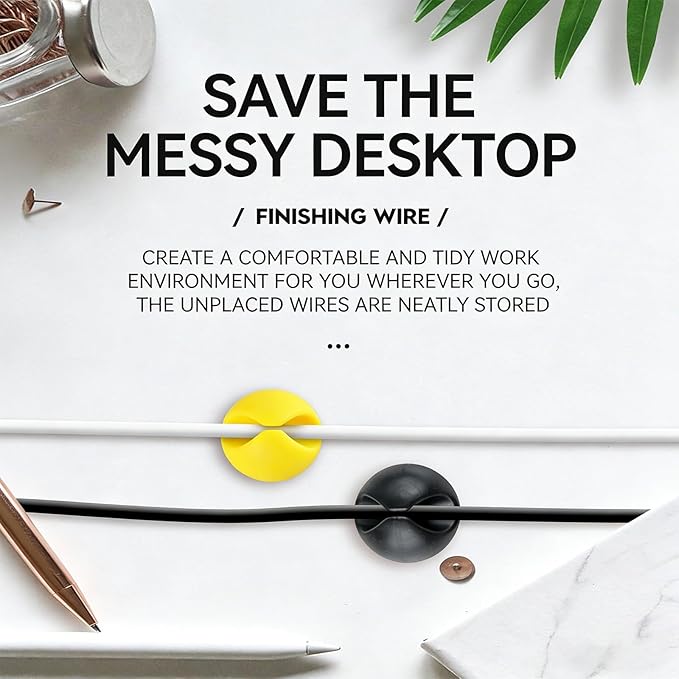 Easy Install Cable Holder Feature Cord Manager Auto Adhesive Design for Various Surfaces in Car Use to Organizers Wires Cable Management