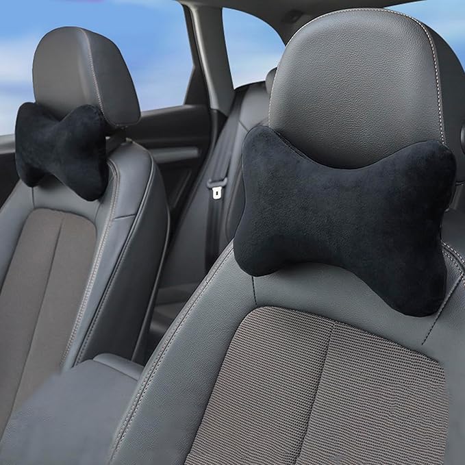 Car Neck Pillow(2 Pack), Softness Car Memory Headrest Pillow, Comfort Breathable Car Neck Support Pillow with Removable Cove for Relieve Fatigue Pain/Comfortable Ergonomic Design