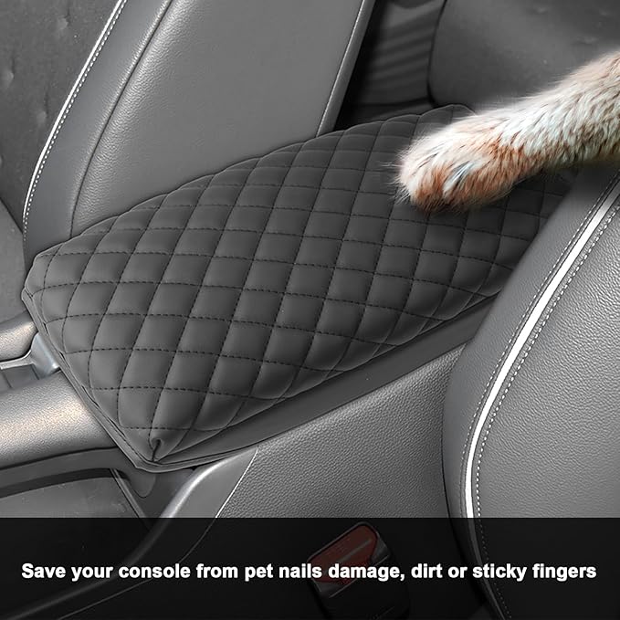 SXCY for 2023-2025 2026 Honda HRV Armrest Cover Pad for 2025 2026 Honda HRV Accessories 2025 2026 HRV Center Console Cover Middle Console Cover w/Soft Cotton Cushion (Added-Pad)
