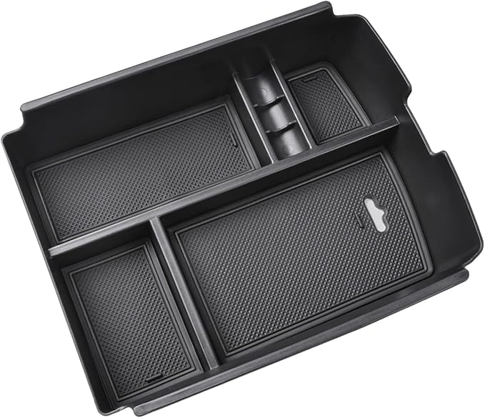 EDBETOS Center Console Organizer Tray Compatible with Atlas Accessories 2018 2019 2020 2021 2022 2023 Secondary Armrest Storage Glove Box Divider ABS Black Materials (Black Trim)