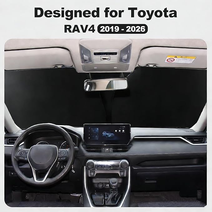 for 2019-2026 Toyota RAV4 - Premium Sunshade for Ultimate Heat & UV Protection, Foldable Front Windshield Sun Shade for SUV Crossover, TRD Off-Road, LE XLE XSE Hybrid Adventure Accessories