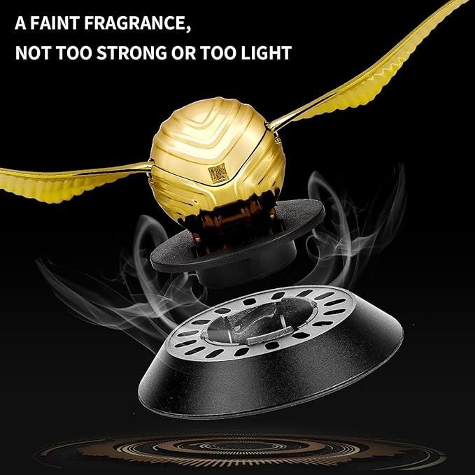 Kwak's Solar Car Air Fresheners,Solar Car Air Freshener with Swinging Wings for Car Interior Autorotation Decoration Accessories(Gold)