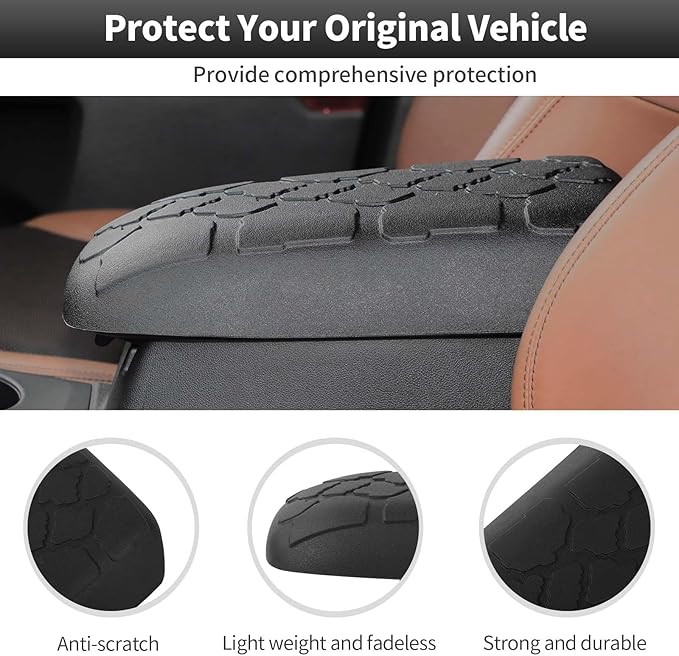 CheroCar Center Console Armrest Cover Fit for Bronco Sport 2 or 4 Door 2021+, Center Console Armrest Box Cushion Soft Arm Rest Pad, Scratch Resistance Armrest Cover, Automotive Interior Accessories