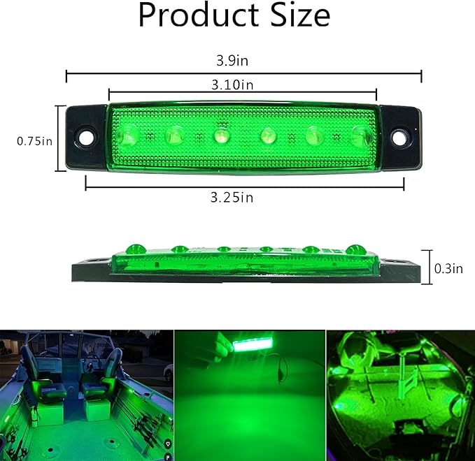 20 Pcs Rock Lights Green Strip Lights Wheel Fender Well Underglow Led Lights for Cars Exterior Side Marker for Truck Golf Cart Wrangler RV RV SUV Offroad