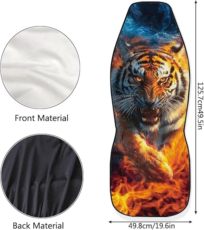 Cool Tiger Car Seat Covers Set of 2 Breathable Universal Vehicle Front Seats Interior Protector Easy to Install Interior Protection Suitable Fits Most Car Auto SUV Sedan