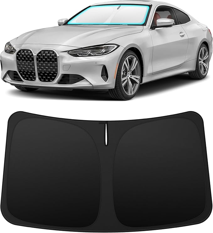INSAUTO Custom Fit Windshield Sun Shade Accessories for BMW 4 Series 2021-2026 (430i/M440i), Foldable Front Window Sunshade, UV & Heat Reflector, Keeps Interior Cool, Includes Storage Bag