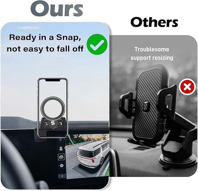 Car Phone Holder for 2025 2026 KIA Carnival/Carnival EV Accessories Apply to 12.3 Inch Touch Screen Fixed Clip Magnetic Cell Phone Mount Hands-Free 360 Degree Rotation