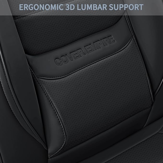 Front Car Seat Covers, 2Pcs Universal Leather Seat Covers for Cars, Full Coverage Waterproof Automotive Seat Covers, Breathable Front Seat Covers for Most Trucks, SUVs, Sedans, Black