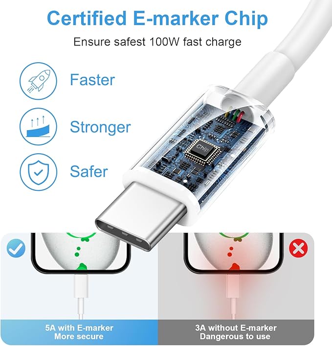 iPhone 17 16 15 Charger Fast Charging 3+3Pack Type C Charger USB C Chargers Block with 10FT Cable for iPhone Air/17/17 Plus/17 Pro/17 Pro Max/16/16 Plus/16 Pro/16 Pro Max/15/15 Pro Max/iPad Pro(White)