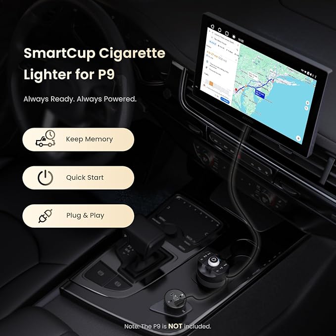 ATOTO P9 Car Cigarette Lighter, 12V/24V Compatible Car Charger, Automotive Cigarette Lighter Easy Install for Car