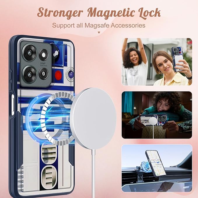 for Moto G 2025 Case Women - Compatible with MagSafe Cute Girls Boys Magnetic Protective Phone Cover Cool Blue Unique Heavy Duty Shockproof Design for Motorola Moto G 5G 2025 Cases