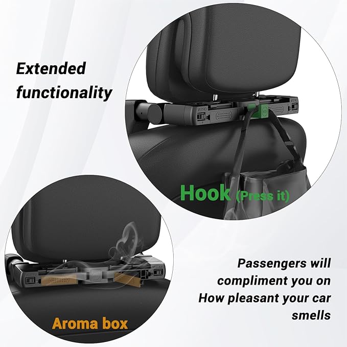 Car Headrest Pillow,Thickened Memory Foam Road Pal Headrest,Neck Support Pillow,180° Adjustable Car Headrest,Travel Car Sleeping,Suitable for Kids and Adults